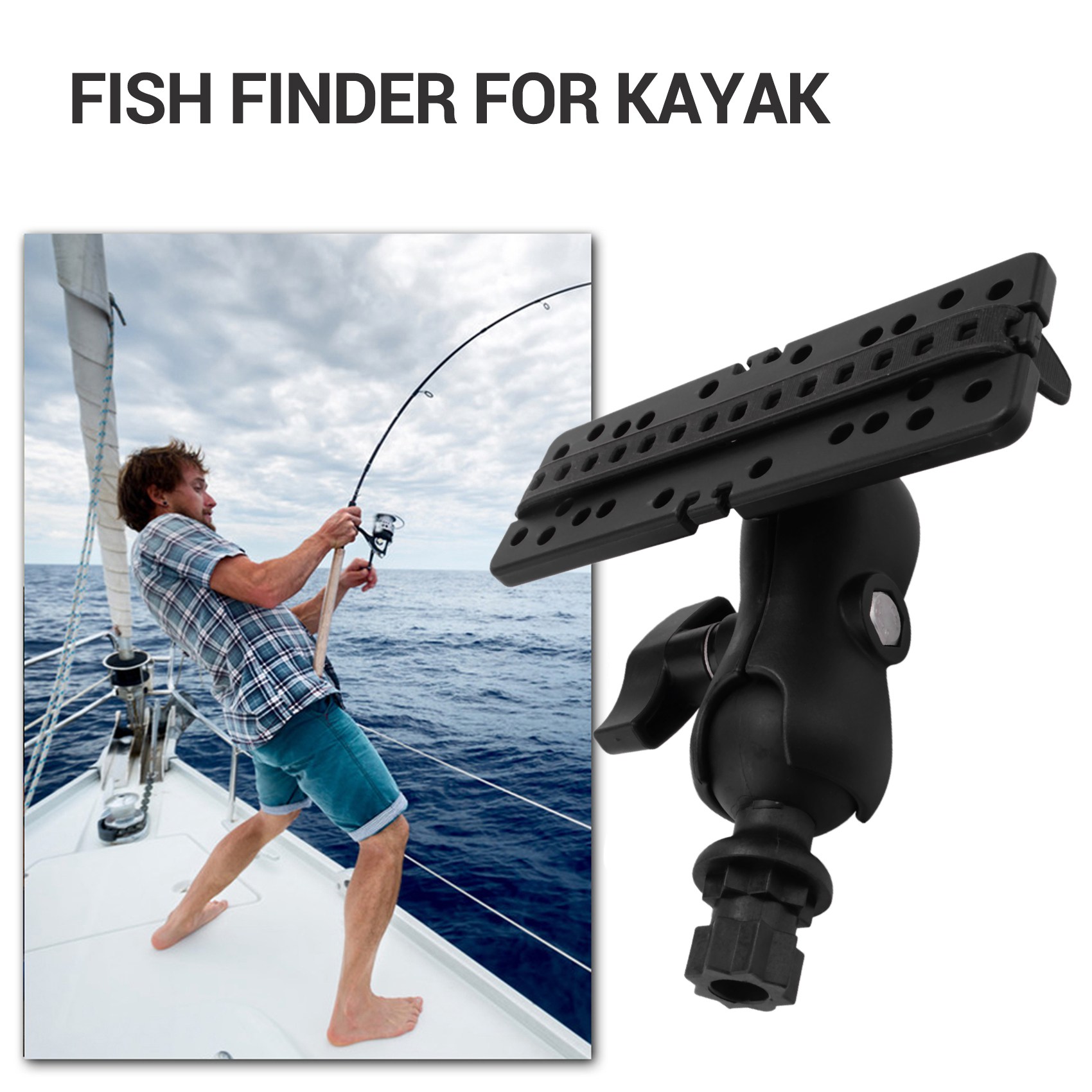 Fish Finder Mount - NALFI-balmontage met visvinder en universele montageplaat,